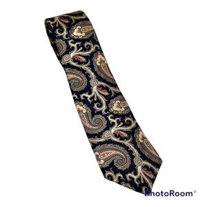 Arnie Silk Necktie Red Blue White Paisley 57"